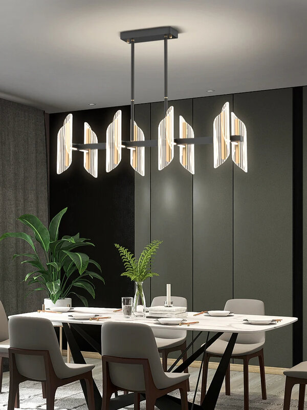 Lámpara de araña moderna de lujo para comedor, luz nórdica simple, personalidad creativa, ambiente, sala de estar, bar, mesa, comedor