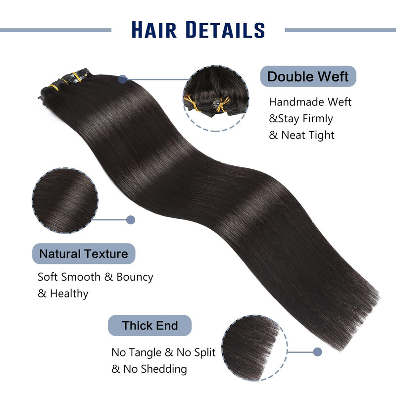 Накладные волосы на заколке, настоящие человеческие волосы, 100% Реми, человеческие волосы на заколке для наращивания, мягкие шелковистые прямые волосы для модных женщин