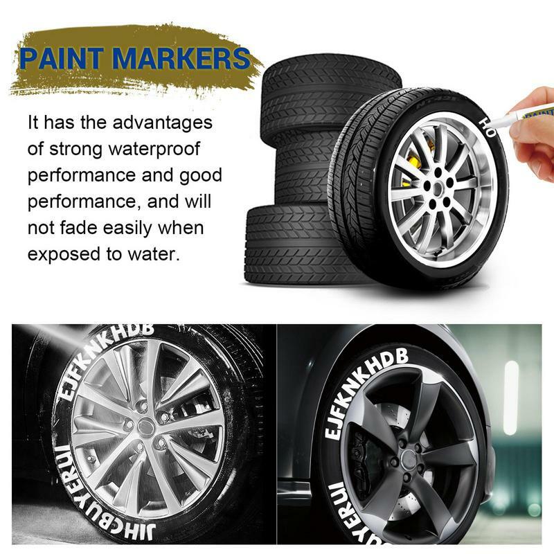 Impermeável pneu pintura caneta, pneu de carro marcador, Quick Dry canetas, anti-desbotamento óleo baseado, arte fornece, madeira, 3pcs
