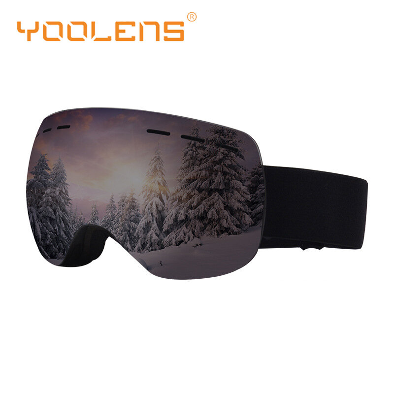 YOOLENS Outdoor Ski Goggles Frameless 100% UV400 Protection Snow Goggles for Men Women Snowboard Double Layers Anti-Fog
