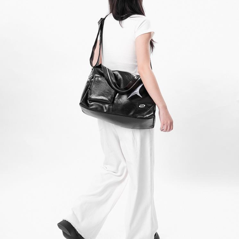 MBTI Silver Y2k сумки-шопперы для женщин эстетичная роскошная дизайнерская вместительная сумка через плечо для поездок из искусственной кожи