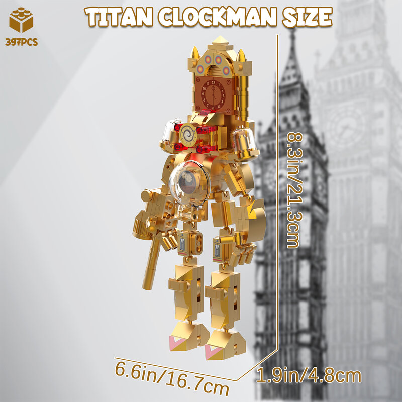 395 Stuks Skibidi Wc Clockman Building Blokken Anime Titan Speelgoed Figuren Samenstellen Educatieve Stenen Kids Volwassenen Verjaardagscadeaus