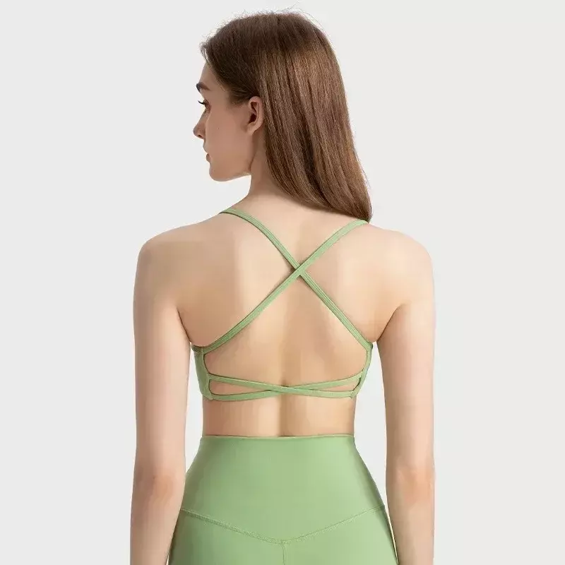 Lemon bra olahraga kebugaran punggung terbuka tali silang wanita rompi atasan Crop Yoga Gym pakaian dalam seksi Bralette olahraga dampak tinggi