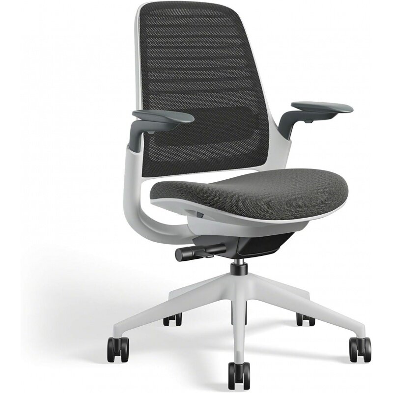 كرسي عمل مريح مع عجلات للسجاد ، كرسي مكتب من سلسلة Steelcase 1 ، يساعد على دعم الإنتاجية ، يساعد على تنشيط الوزن