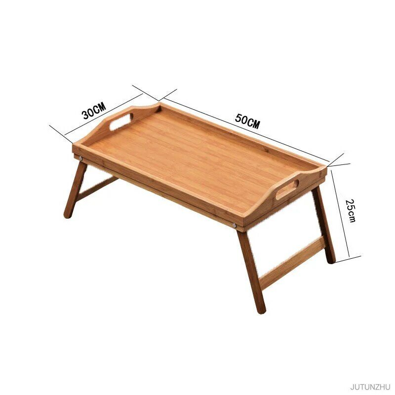 Портативный поднос из натурального бамбука, столик для завтрака, ноутбука, столик для чтения и игр, складной простой кухонный инструмент, 50x30x25 см