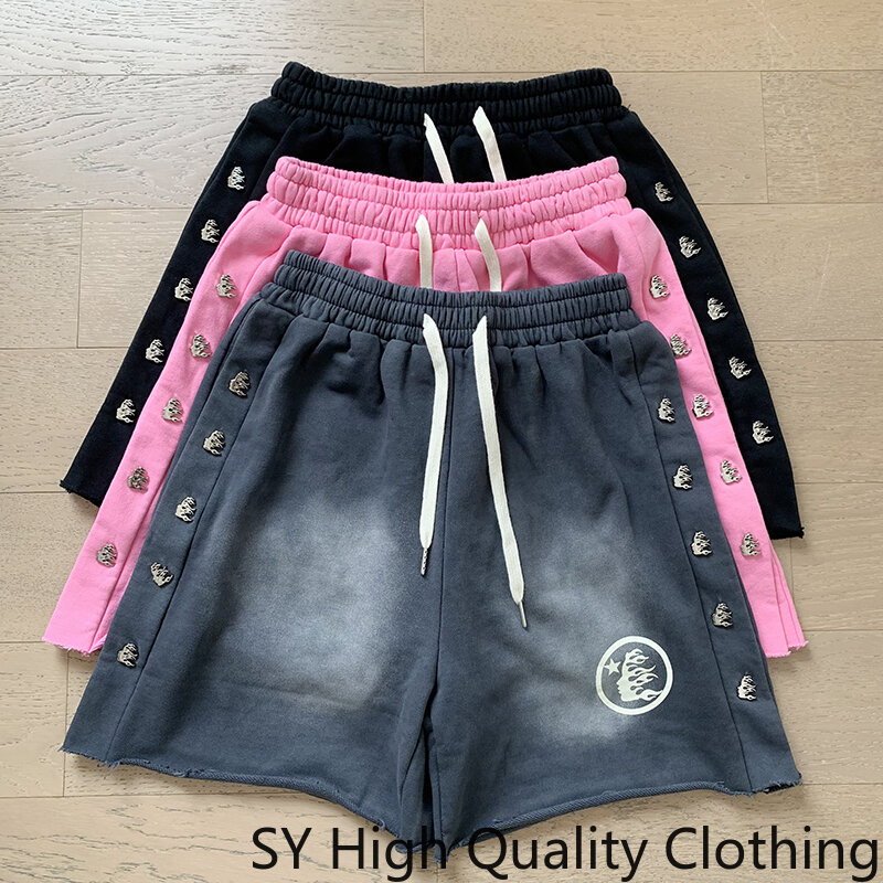 Летние Новые повседневные спортивные шорты Hell Star высокого качества в стиле ретро, мужские и женские свободные штаны Y2K