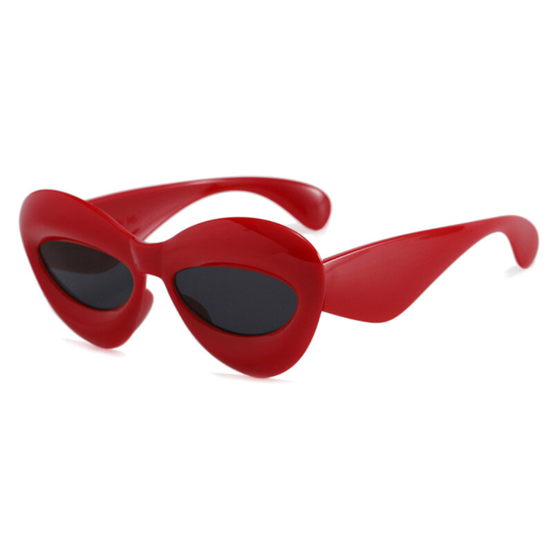 1 ~ 5 buah kacamata hitam bingkai besar kacamata desainer merek Gafas De Sol kacamata hitam Pria Wanita pelindung matahari seksi berbentuk bibir