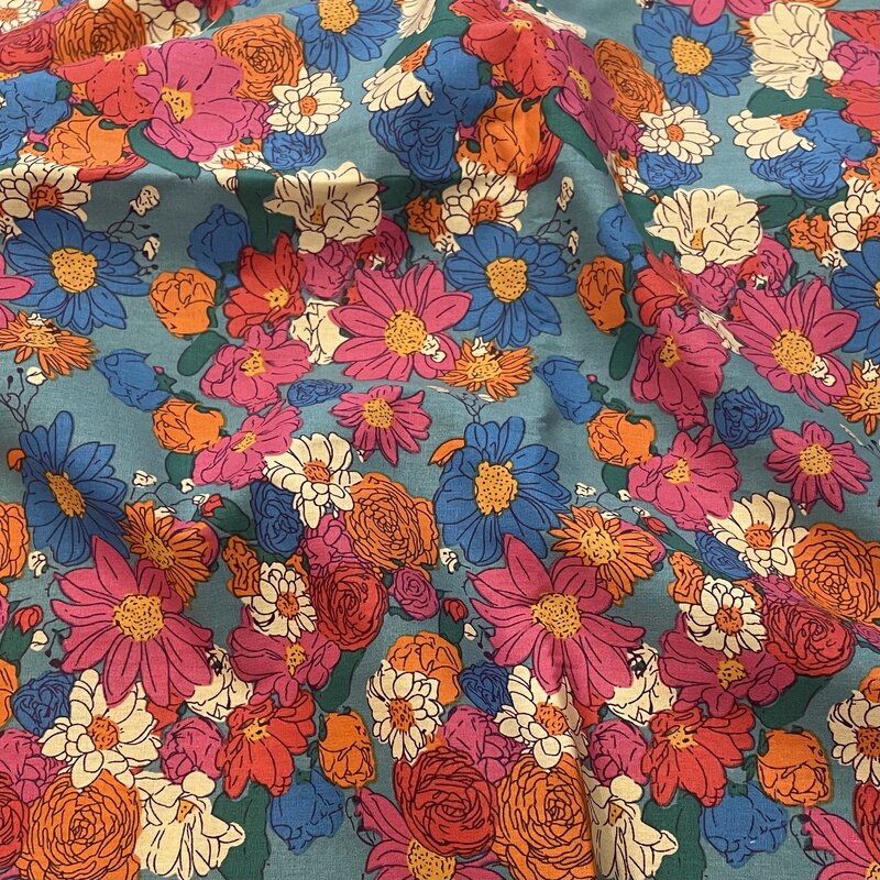 Абстрактная ретро Цветочная хлопчатобумажная поплин 40S Tissun Liberty Fabric для детей Детская Ткань для шитья платья юбка ручной работы лоскутное шитье