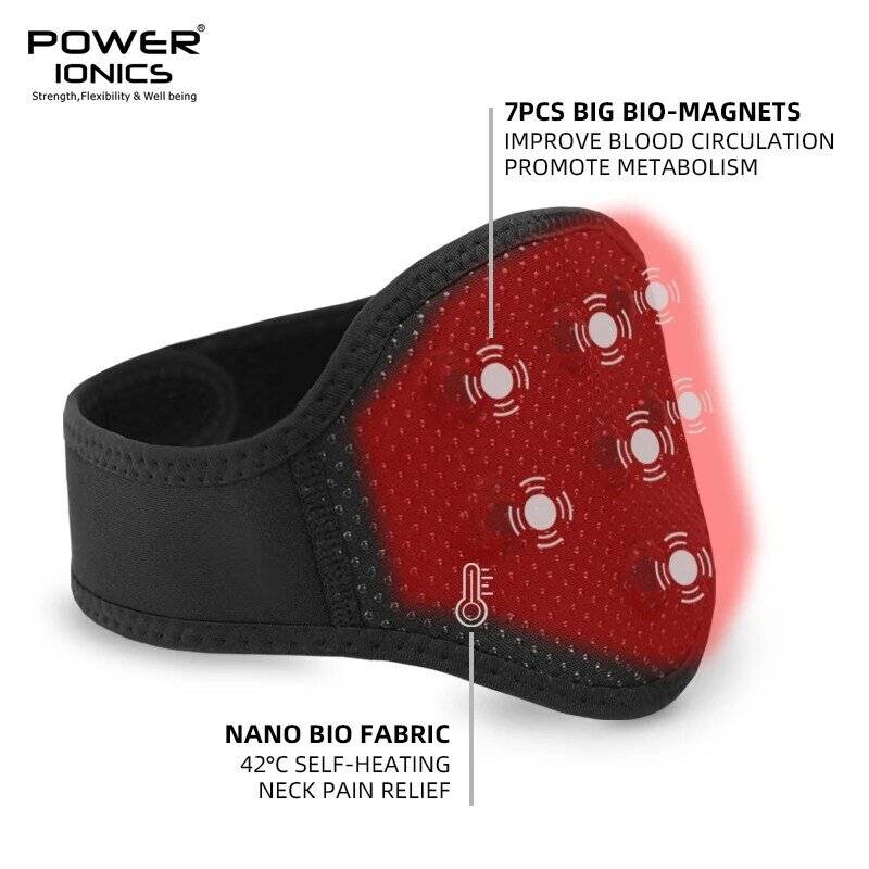Nieuwe Power Ionics Soft Safty Zelfopwarming Magnetische Massage Ver Infrarood Stralen Pijnbestrijding Nek Brace Ondersteuning Pad