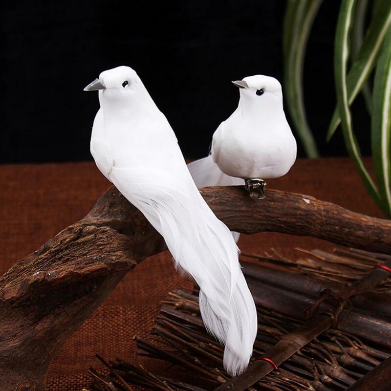 12 шт., Искусственные белые птицы на клипсе