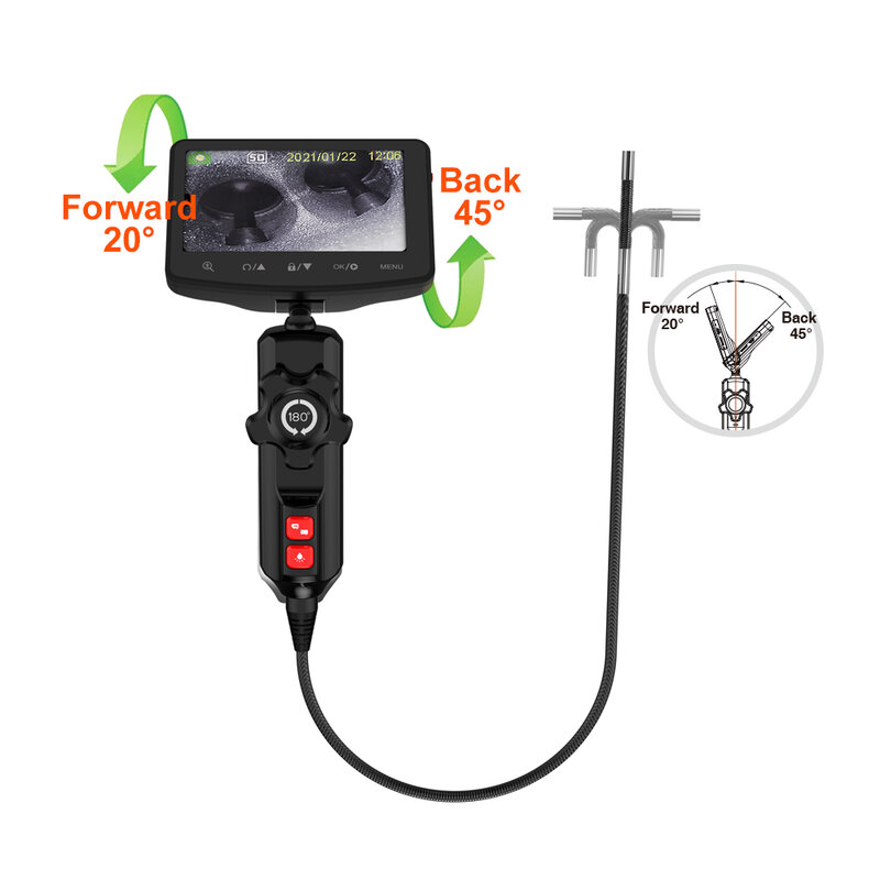 Lingkup video industri memeriksa kamera diagnostik mesin alat karbon Deposit memeriksa kamera endoskopi pipa borescope