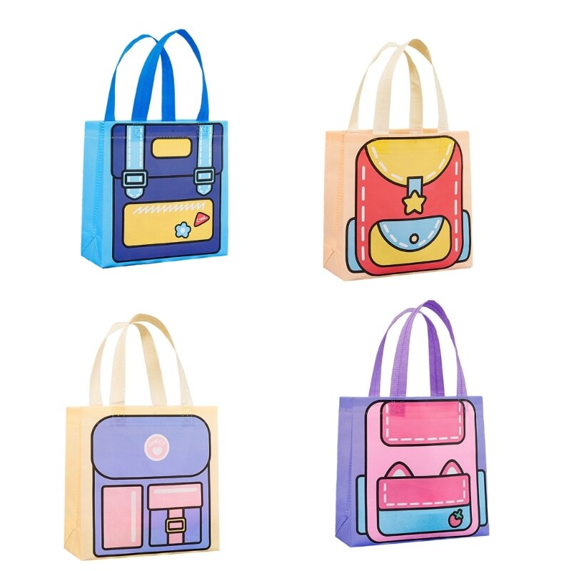 لطيف حقيبة يد لون الدوبامين للأطفال الأطفال حقيبة تسوق عطلة مهرجان شنطة هدايا حقيبة حزمة متعددة الاستخدامات E74B