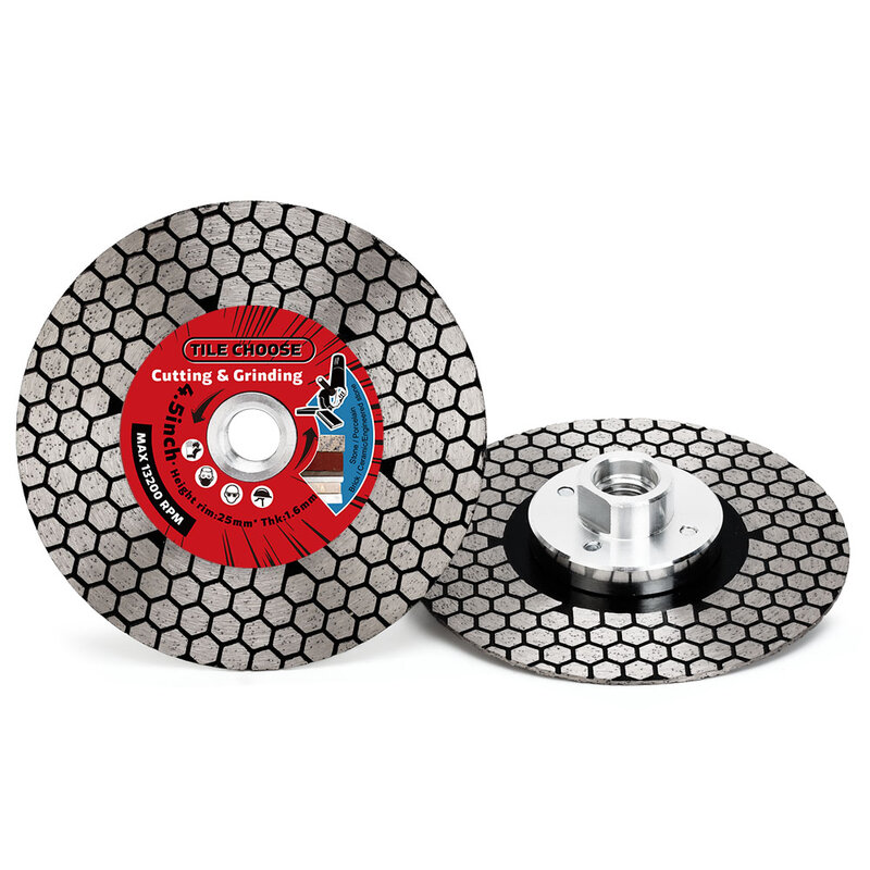 Casverde diamante corte disco telha, porcelana moagem lâmina com flange removível, D115 mm, 125mm