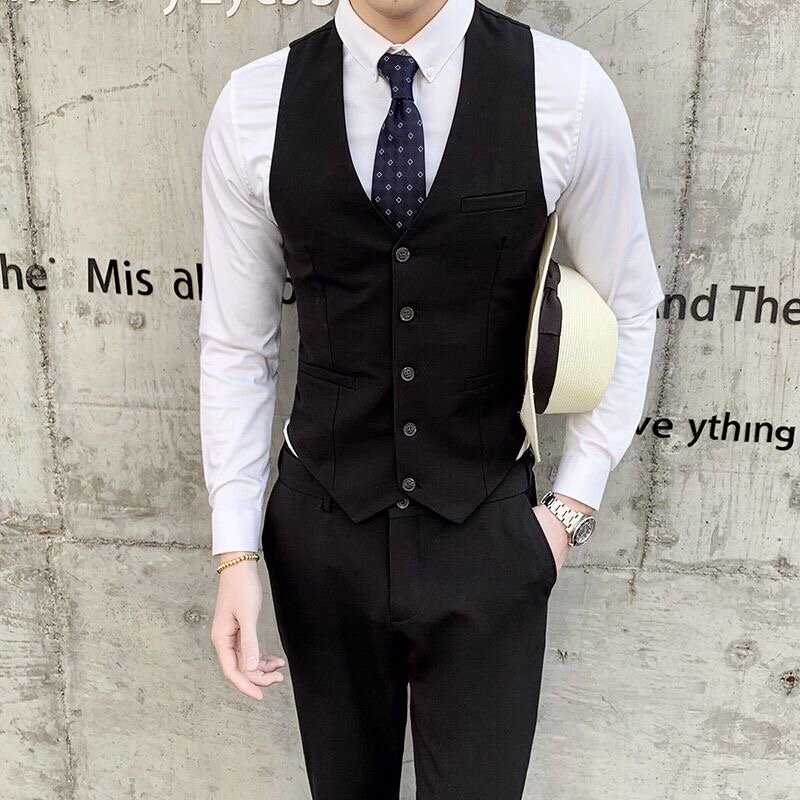 Terno estilo britânico para homens, jaqueta, estilo coreano, na moda, casual, vestido de noivado, 50