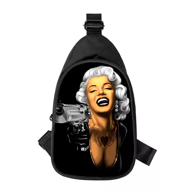 Marilyn Monroe-Sac de poitrine à bandoulière imprimé en 3D pour hommes et femmes, sac de taille pour homme, sac de poitrine pour mari, initié à l'école, nouveau