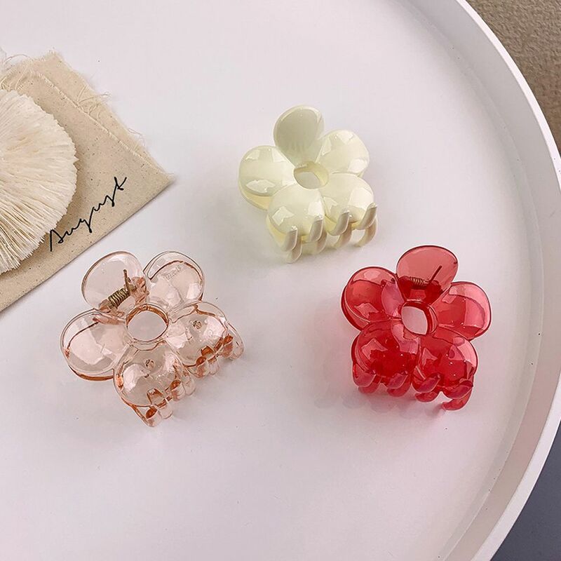 Geometric Clamp Clip Wash Face Barrettes Acrylic For Women Hair Crab Clip Ponytail Holder Transparent Hair Claw Flower