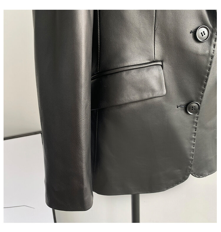 AYUNSUE 100% Genuine Sheepskin Jacket 2023 Korean Fashion Leather Blazer Women Real Leather Jackets and Coats Women Clothes SGG