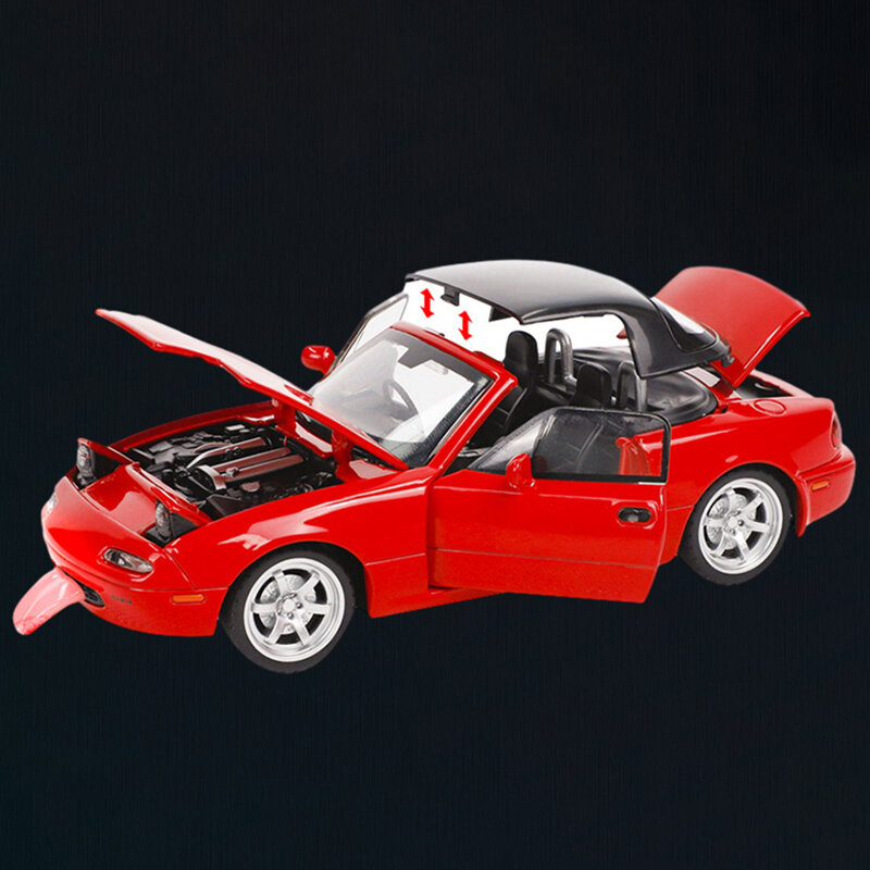 ของเล่นเหล็กหล่อ MX5 MX-5ซุปเปอร์คาร์อัลลอยด์1:32โมเดลรถยนต์เสียงและแสงดึงถอยหลังของเล่นของสะสมของขวัญวันเกิด