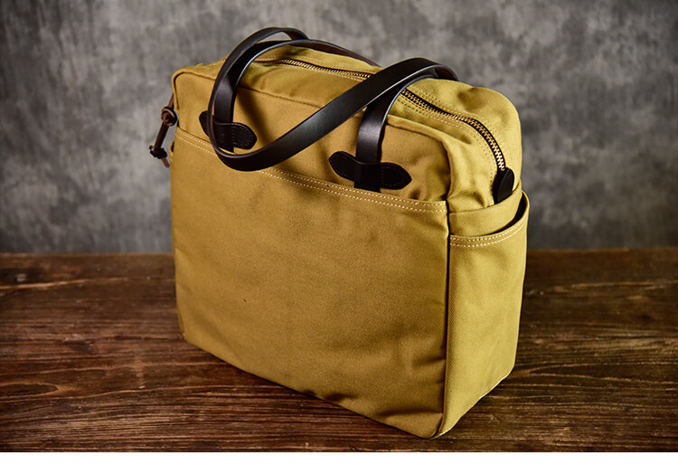 Tailor Brando 70261American Retro Oil Waxed Canvas Handbag Large Capacity Casual Fashion Simple Tote Bag Short Trip Shoulder Bag
