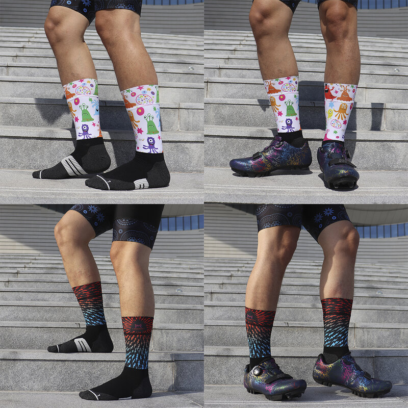 Нескользящие профессиональные велосипедные носки, велосипедные Компрессионные спортивные носки для мужчин и женщин, мужские уличные спортивные носки