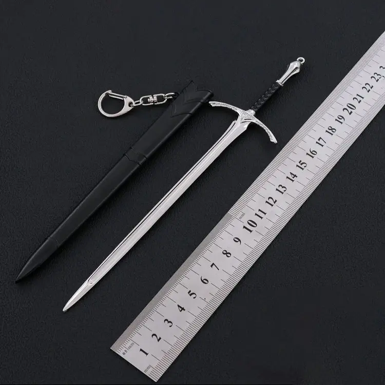 22cm senjata TV film Gandalf Glamdring pisau pedang abad pertengahan Melee ornamen bahan logam koleksi Desktop tampilan mainan hadiah