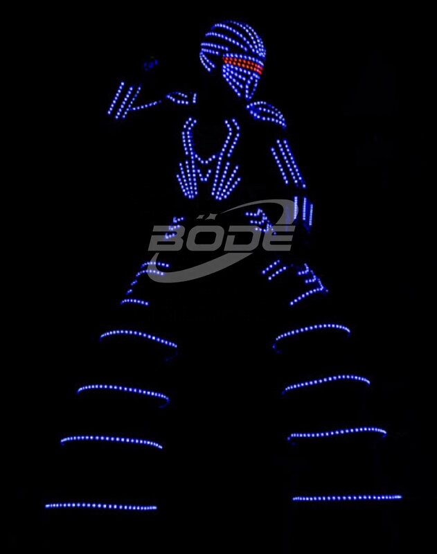 Costume de fête robot LED pour adulte, brillant, personnalisé, boîte de nuit