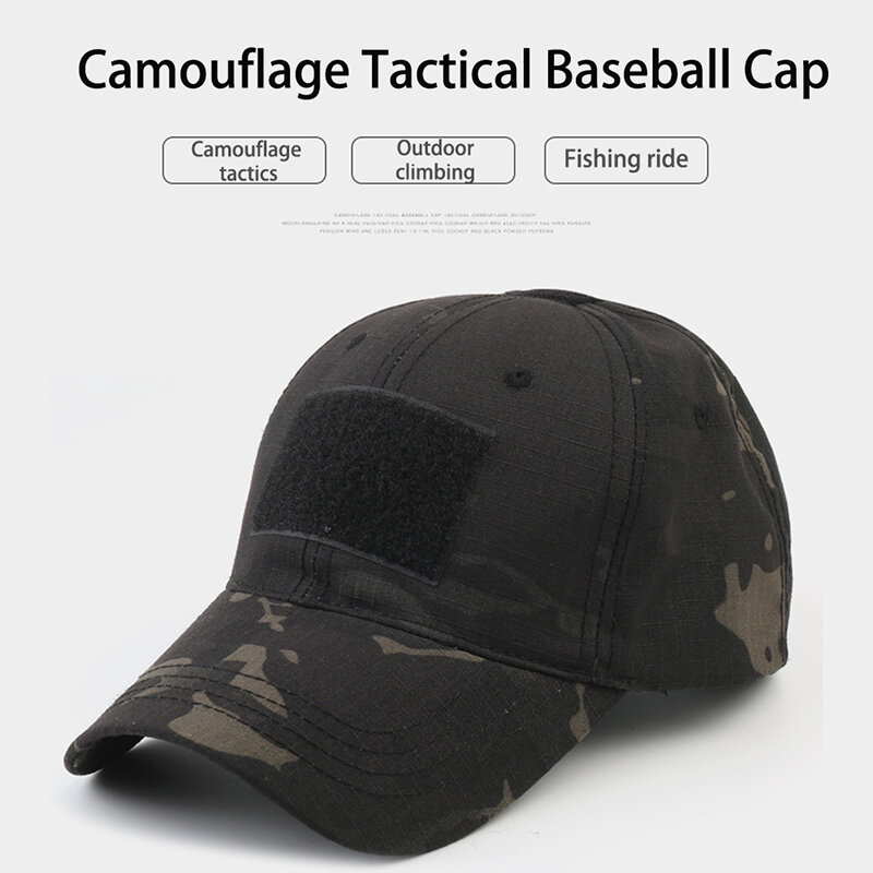 Topi bisbol taktis kamuflase, topi luar ruangan, topi tempur Paintball dapat disesuaikan isi 1 buah