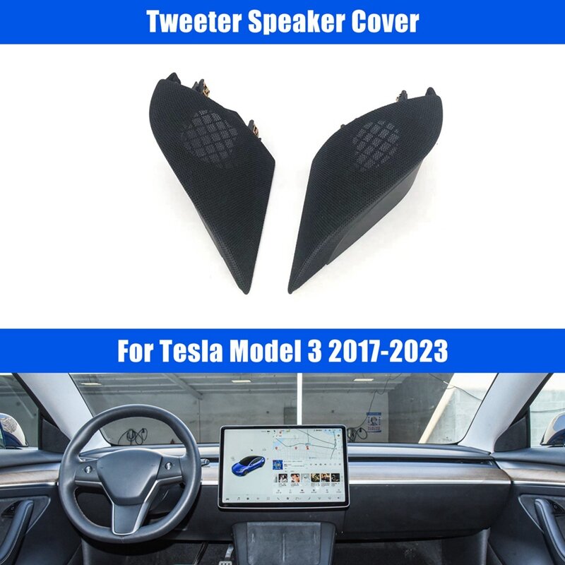 Cocok untuk Tesla Model 3 2017-2023 penutup Speaker Tweeter samping LH RH mobil topi Parts Parts suku cadang Aksesori