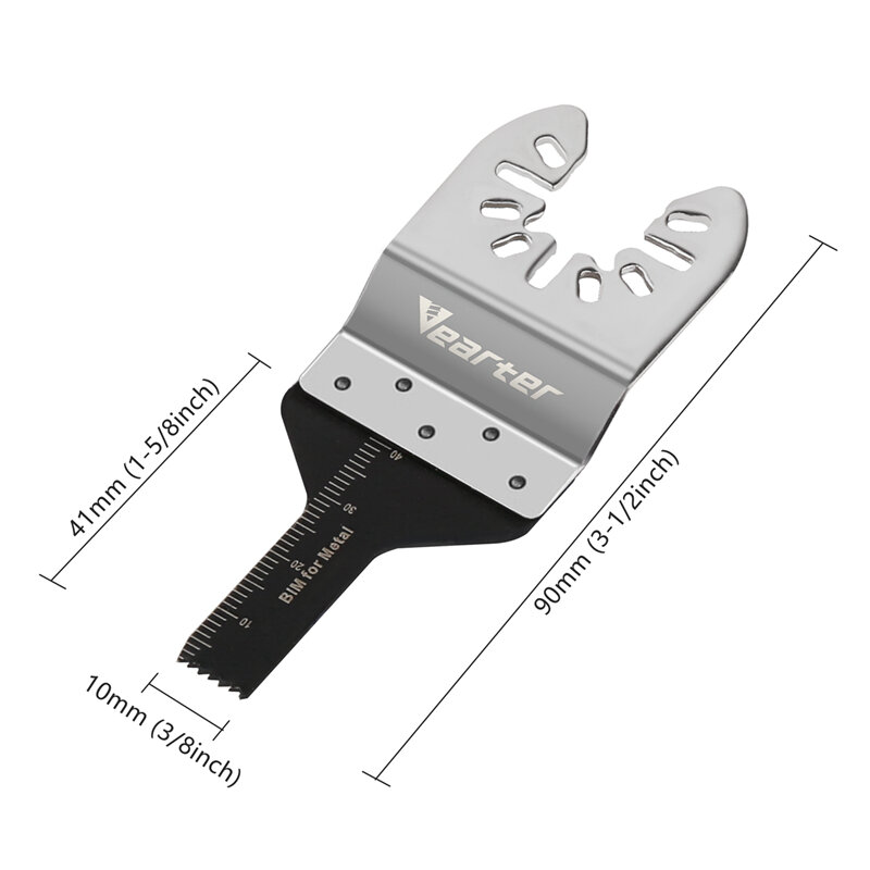 Vearter-herramienta oscilante bimetálica, 4 piezas, 10/20/35/45mm, hojas de sierra para Metal, madera, hierro, clavos, placas de yeso