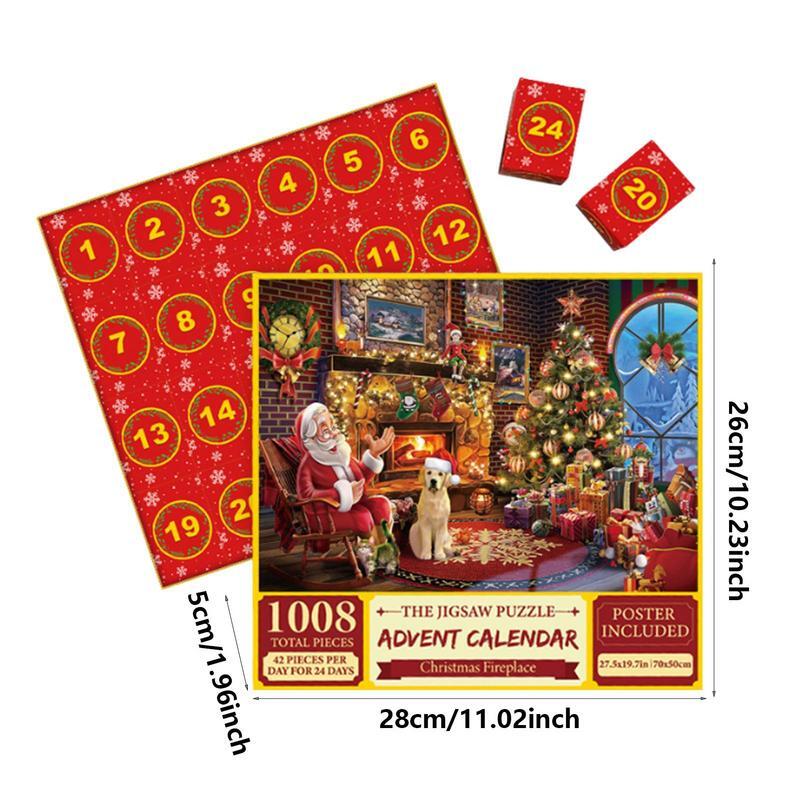 Christmas Advent Calendar puzzle, contagem regressiva, quebra-cabeças, Natal, 2023, 1008 pcs