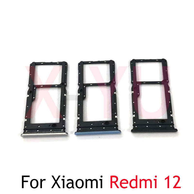 Adaptador Slot Holder para Xiaomi Redmi 12, bandeja do cartão SIM, soquete do leitor único e duplo