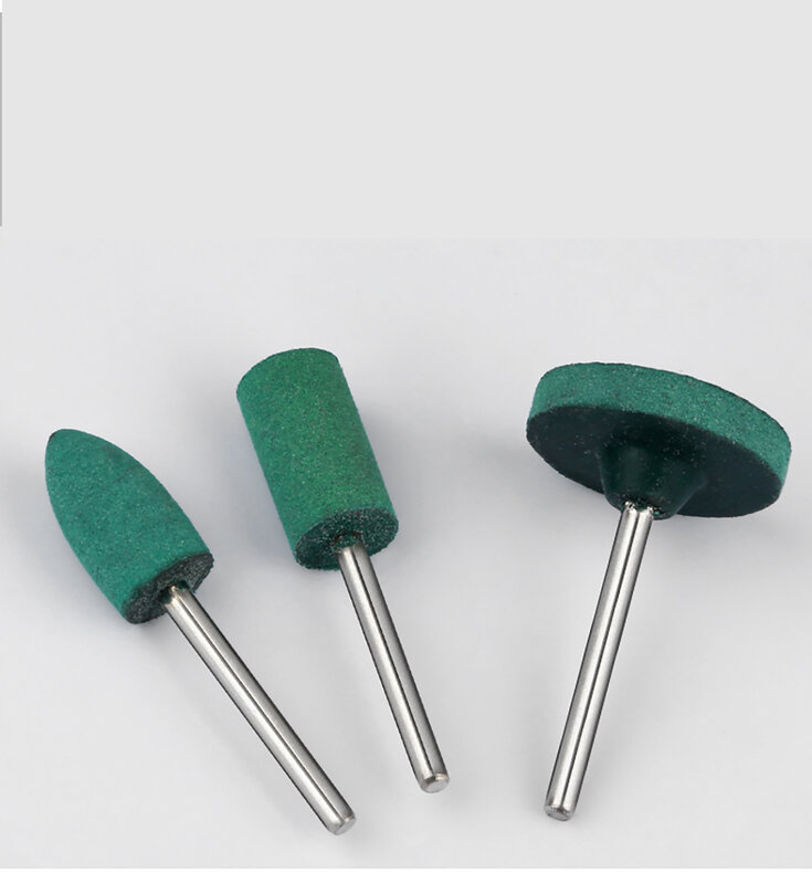 1 szt. 2.35mm/3mm uchwyt gumowy głowica szlifująca zielony gumowy głowica szlifująca do narzędzi obrotowy elektryczny do polerowania form