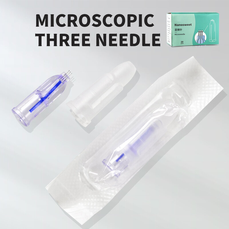 Micro agujas profesionales para arrugas de ojos y cuello, Nano suave, 34G, 0,6mm, 1,0mm, 1,2mm, 1,5mm