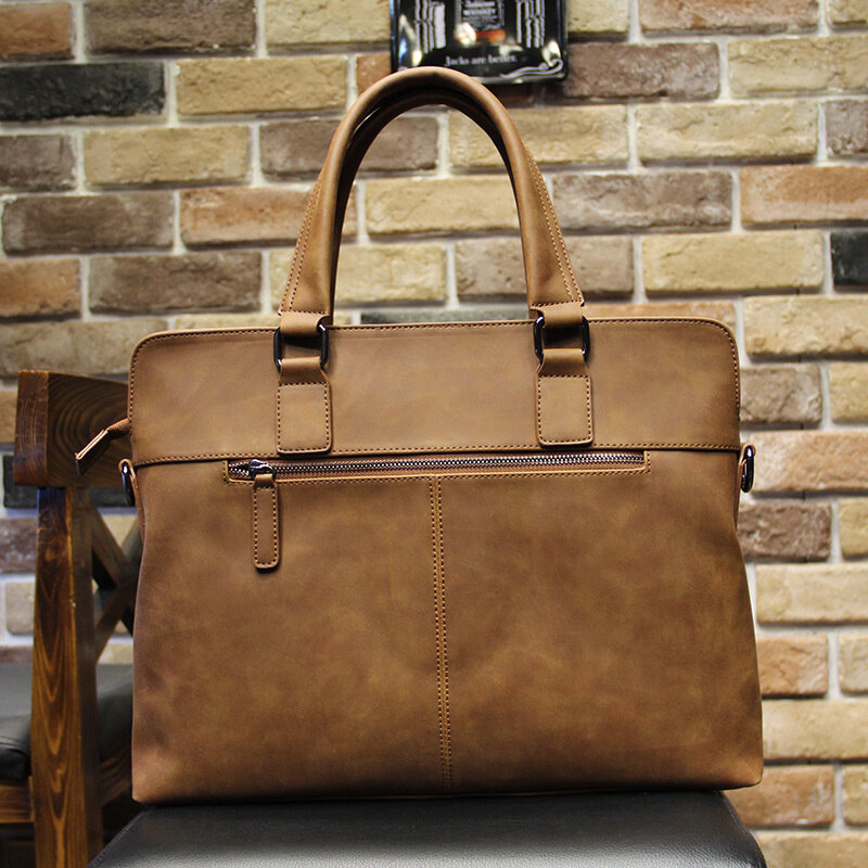 Luxury Soft Leather Men Briefcase For Men Casual Laptop Bag Male Business Handbag Multifunction Shoulder Messenger bag
