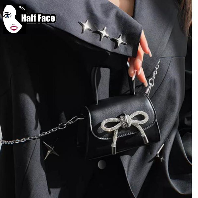 Y2K Spicy Girls Harajuku-Mini bolsos cruzados para mujer, bolsos de un hombro, Punk gótico, avanzado, informal, axilas, Lolita, Bowknot, diseño