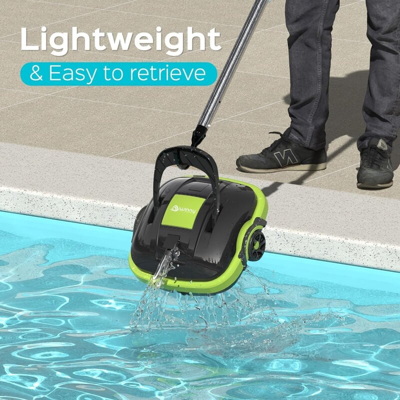 Cordless Robotic Pool Cleaner, Automatic Pool Vacuum with Powerful Suction, Dual-Motor,Self-Parking