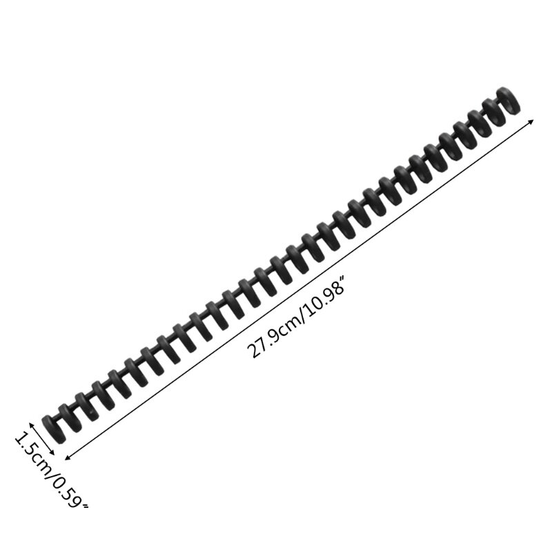 Plastic Binding Clip 30-Ring Design 0.59" Diameter for Most Loose-leaf Notebooks