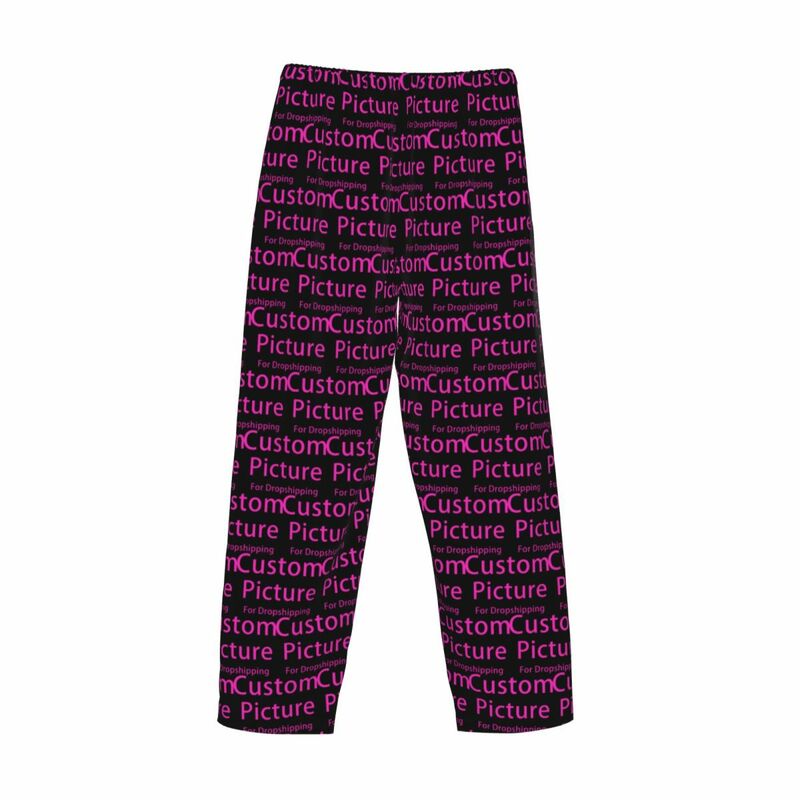 Pantalones de pijama con logotipo personalizado para hombre, ropa de dormir con impresión de foto personalizada, DIY, con bolsillos