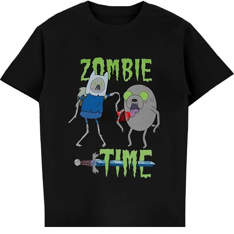 T-shirt com design gráfico criativo, t-shirt engraçada, tempo zumbi, aventura, original