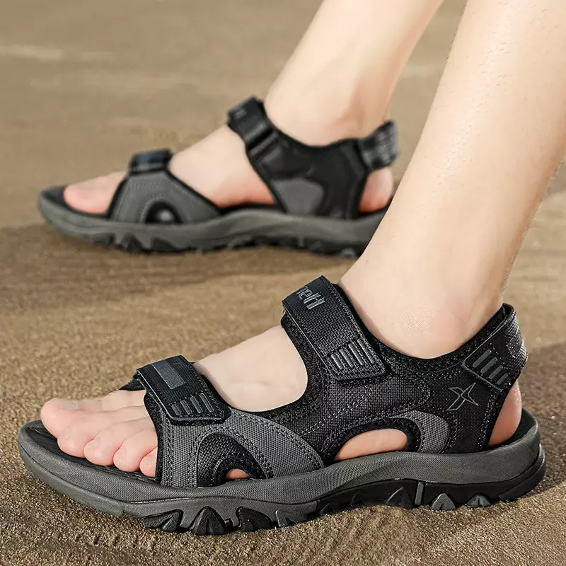 Sapatilhas de couro para homens, sandálias de praia, sapatos aquáticos respiráveis, caminhadas, camping, escalada, verão, 2024