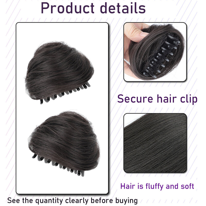 Synthetic  Elegant Mini Claw Clip Cat Ear Chignon Effortless Style amp Volume for Every Occasion – Perfect for Women Daily Use