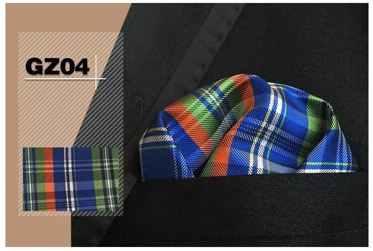 Classic Color Plaid Pockets Square for Man Party Business Office Formal Occasions Gift Accessories Handkerchiefs