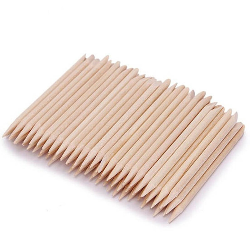 100pcs nail art orange holz sticks häutchen schieber entferner maniküre pediküre werkzeug 110mm natürliche stick für maniküre