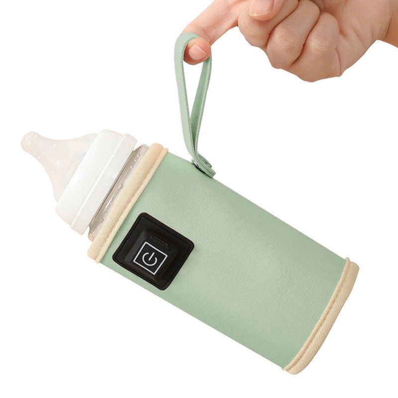 Bolsa calentadora leche USB portátil, bolsa aislante para botella leche, calentador lactancia QX2D