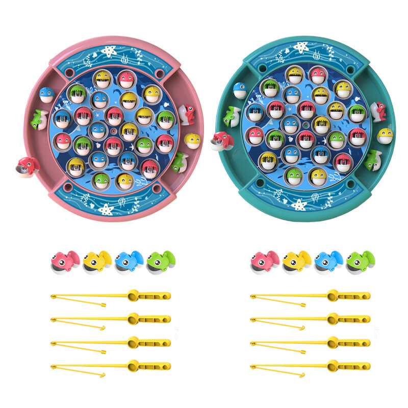 Jogos De Pesca Magnética Para Crianças Elétrico Giratório Musical Toy Catching Game Childern Presente Early Learning Educational Toy