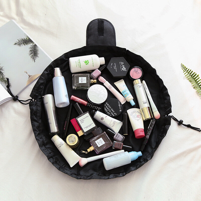 Saco de armazenamento de maquiagem de cordão saco de cosméticos mulheres batom sombra de olho escova bolsa de higiene pessoal beleza caso de viagem maquiagem organizador