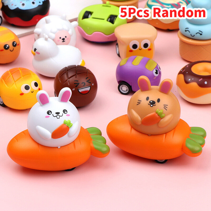 5Pc Cute Carrot Rabbit Pull Back Cars Toys Shower Party Favors Party Souvenir Fillers