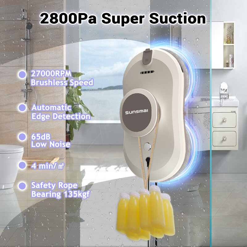 Sunsmai-窓掃除機ロボット,ウィンドウ洗浄ロボット,スプレータイプ