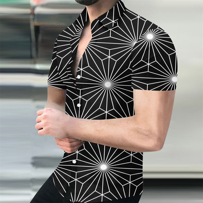 Camicia da uomo hawaiana 2023 nuova a maniche corte moda estate comoda camicia con stampa digitale