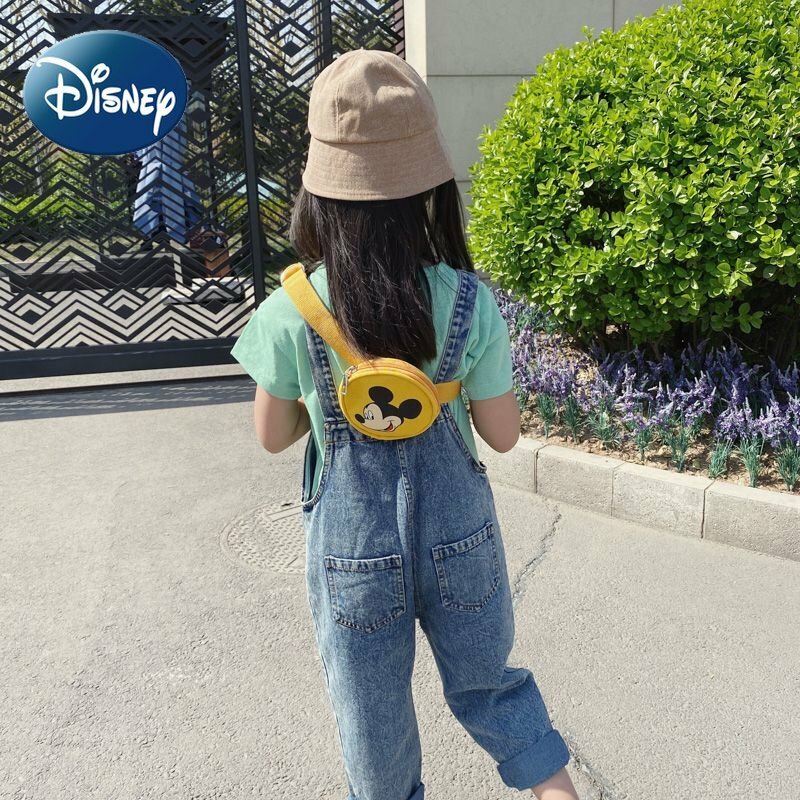Disney torba na klatkę piersiowa Mickey Mouse Cartoon dzieci płótno śliczne Crossbody torba dziewczyny Mini talia torba maluch torebki i torebki